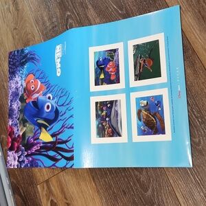 NIB Finding Nemo 4 pc Lithograph Set Marlin Nemo Dory Crush Squirt Nigel Mr. Ray